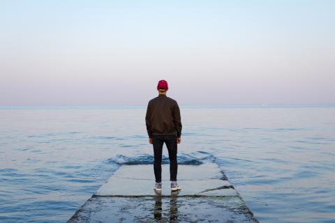 Man on dock.